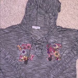 Aero light hoodie with sigma kappa letters.
